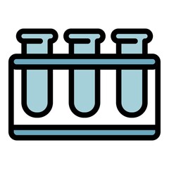 Poster - Test tube stand icon. Outline test tube stand vector icon color flat isolated