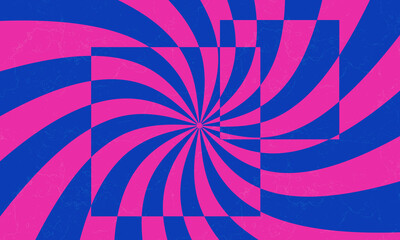 Aufkleber - Abstract Spiral Geometric Background Vector Design. Cool Bright Vortex Optical Illusion Pattern. Op Art Illustration.