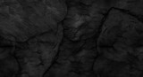 Fototapeta Desenie - Dark gray stone background with copy space. Black grunge banner with rock texture.