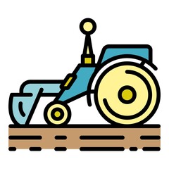 Poster - Smart remote tractor icon. Outline smart remote tractor vector icon color flat isolated