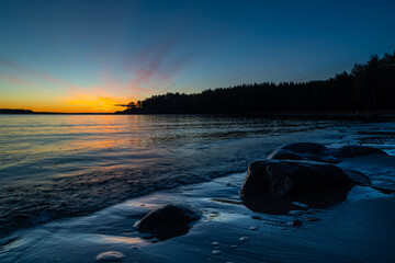 a beautiful sunrise in the fjord at Tønsberg Tønne  in beautiful norway