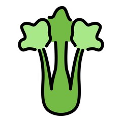 Canvas Print - Garden celery icon. Outline garden celery vector icon color flat isolated