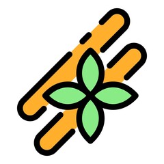 Canvas Print - Cinnamon flower icon. Outline cinnamon flower vector icon color flat isolated