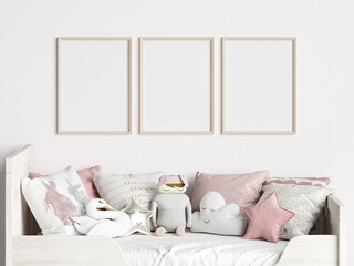 modern kids room frame mockup