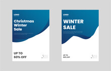 Winter Sale Flyer Design Template. Fashion Winter Sale Promotion Poster Leaflet Design. Flyer In A4, Bundle, Brochure Design, Cover Modern Layout, Annual Report, Poster
