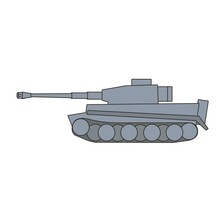 German War World 2 Tiger Tank Vector Design