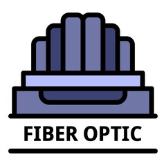 Wall Mural - Fiber optic internet icon. Outline fiber optic internet vector icon color flat isolated