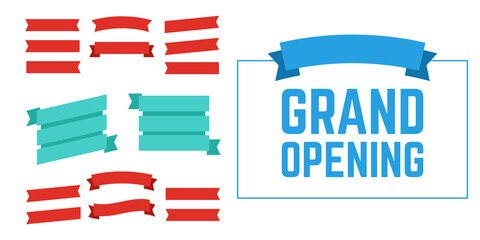 Wall Mural - flat vector ribbons. banners flat. banner ribbon vector set