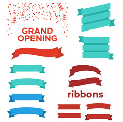 Wall Mural - flat vector ribbons. banners flat. banner ribbon vector set