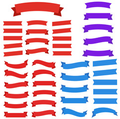 Wall Mural - flat vector ribbons. banners flat. banner ribbon vector set