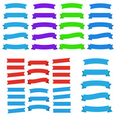 Wall Mural - flat vector ribbons. banners flat. banner ribbon vector set