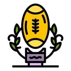 Sticker - American football cup icon. Outline american football cup vector icon color flat isolated