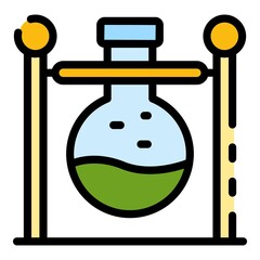 Wall Mural - chemical flask icon. outline chemical flask vector icon color flat isolated