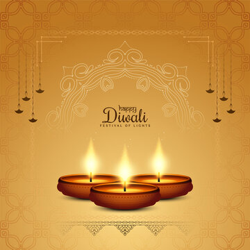 Happy Diwali festival decorative stylish background design