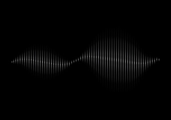 Wall Mural - Sound wave vector isolated on black background. Abstract sound waves for voice design, music background, wallpaper, radio logo and icon. Sound wave, vector illustration