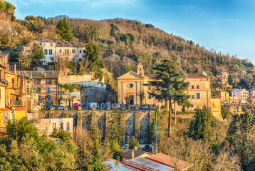 Fototapete - The town of Nemi on the Alban Hills, Italy