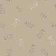© Yuliia - vector seamless pattern with cute deer. winter holiday design. Wallpaper, textiles, wrapping, card, print on clothes. silhouette lineart