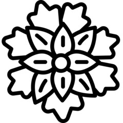 Poster - poinsettia line icon