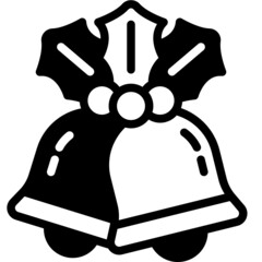 Poster - christmas bell solid line icon