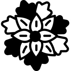 Poster - poinsettia solid line icon