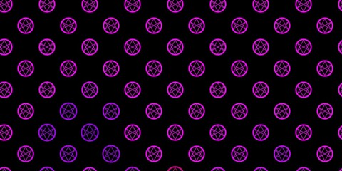 Dark Purple vector background with occult symbols.