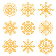 © Sergey - Snowflake icons collections. Can be used for web design elements for website or presentation. Various winter snowflakes vector set isolated on white background.