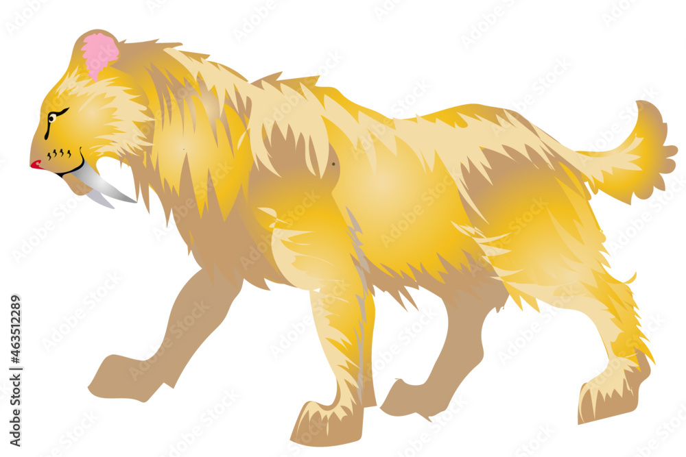 Saber tooth , prehistoric big cat Stock Vector | Adobe Stock