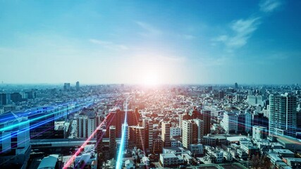 Poster - 都市に流れる光の帯