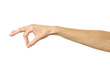 © Iurii - Hand picking, holding, grabbing or reaching. Woman hand gesturing isolated on white