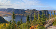 Panoramic erial view of Saguenay Fjord in Quebec, Canada