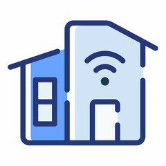 Wall Mural - smart home wifi iot single isolated icon with dash or dashed line style
