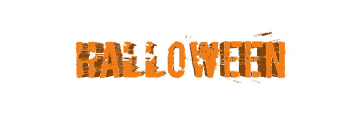 Wall Mural - vector image of Halloween lettering in orange color, (this is not made with fonts).