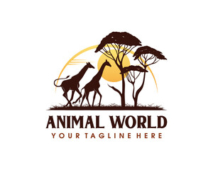 Animal Conservation Logo design. Wildlife Safari Logo design inspiration