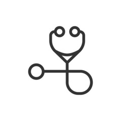 Canvas Print - Outline design of stethoscope icon.