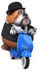 Sticker - Fun bulldog - 3D Illustration