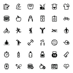 Canvas Print - Fitness icons