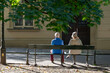 seniors couple talking on a park bench, old age, people, chatting, chatting, chit chat