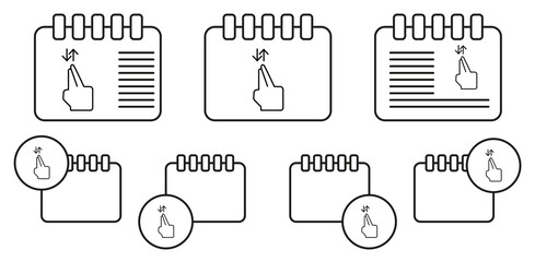 Poster - Finger premium, touch, gesture vector icon in calender set illustration for ui and ux, website or mobile application