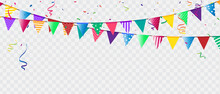 Flag Confetti Party Colorful Celebration Background.