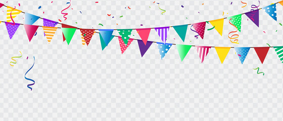 Wall Mural - flag confetti party Colorful celebration background.