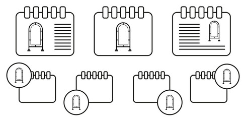Sticker - Advertising billboard vector icon in calender set illustration for ui and ux, website or mobile application