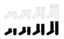 Socks Template Vector Illustration Set (various Length )