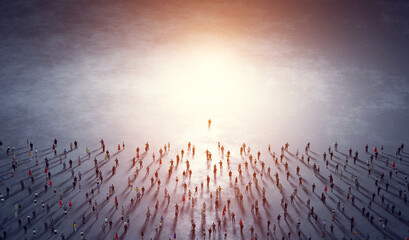 Wall Mural - crowd of people, diverse community