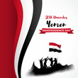Vector illustration of Happy Yemen Independence Day patriotic banner