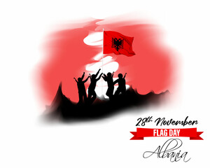 Vector illustration of happy Albania independence day