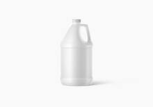 White Plastic Bottle For Liquid 1 Gallon Or 5 Liters Isolated. 3D Illustration, 3D Rendering.
