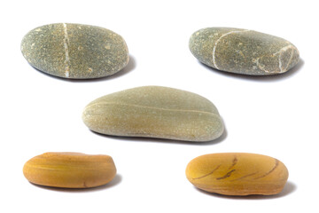 Wall Mural - a set of stones with a shadow isolated on a white background