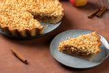Fototapeta Kwiaty - Apple pie made from shortcrust pastry.