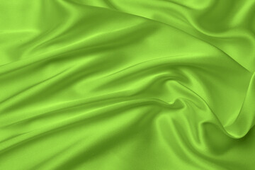 Wall Mural - pistachio color satin silk with waves, abstract background luxury cloth, elegant wallpaper design.Abstract background luxury cloth or liquid wave