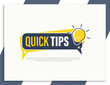 Quick tips label innovation design template, helpful tips, quick tricks banner